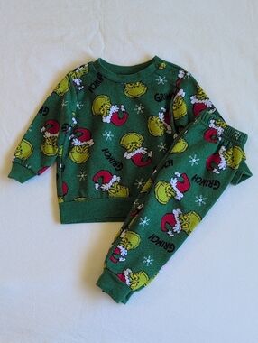 dr. seuss the grinch coord matching outfit set 6-12 months baby unisex